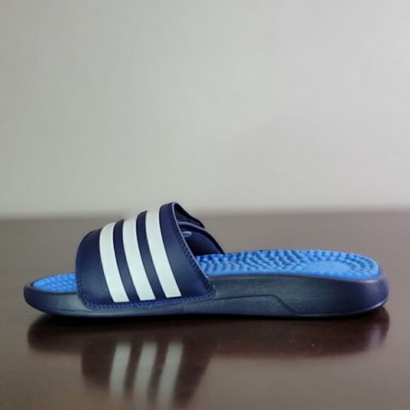 Adidas Adizzage TND Adjustable Slide Sandals Navy Blue White Unisex New F35564 - Picture 7 of 8